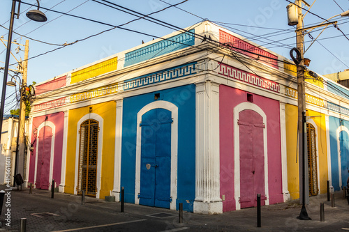 Colorful buildings in the center of Puerto Plata, Dominican Republic