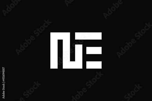 Minimal Innovative Initial NE logo and EN logo. Letter NE EN creative elegant Monogram. Premium Business logo icon. White color on black background