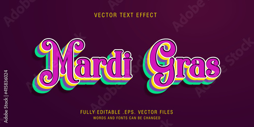 Mardi gras text style effect