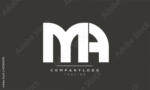 Abstract Letter Initial MA AM Vector Logo Design Template