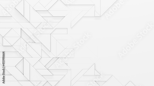 White Futuristic Background With Copy Space (3D Illustration)