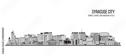 Cityscape Building Abstract Simple shape and modern style art Vector design - Syracuse city