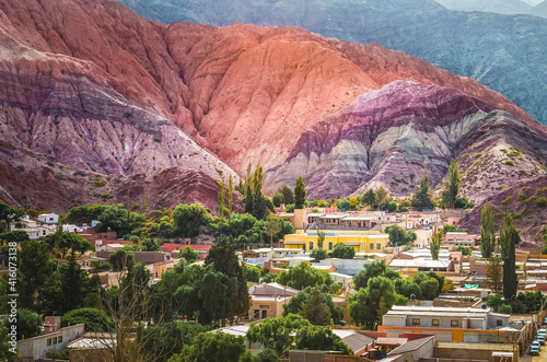 Colored landscape in Purmamarca, Jujuy Argentina