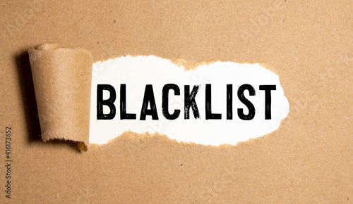 blacklist text on torn paper
