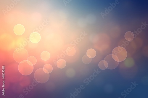 Fantasy bokeh blue red background abstract graphic.