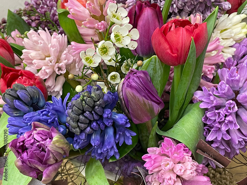 bouquet of fresh spring flowers 