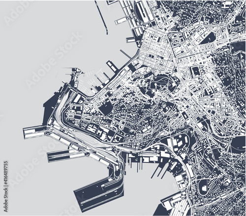 map of the city of Trieste, Italy