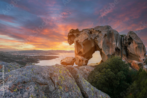 Capo d' Orso Palau, Costa Smeralda -Sardinia Italy. View of the Bear rock. 