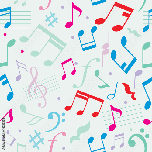 Seamless pattern of note music, vector illustration