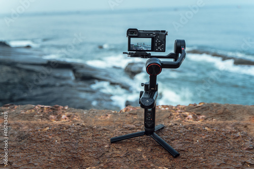 Camera with gimbal for film shooting