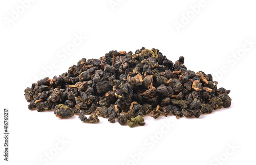 Chinese oolong tea isolated on white background