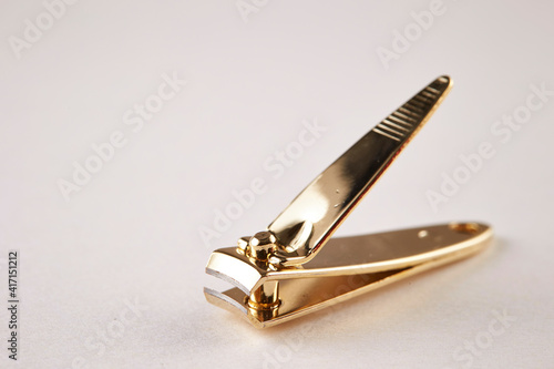 Nail clippers on white background 