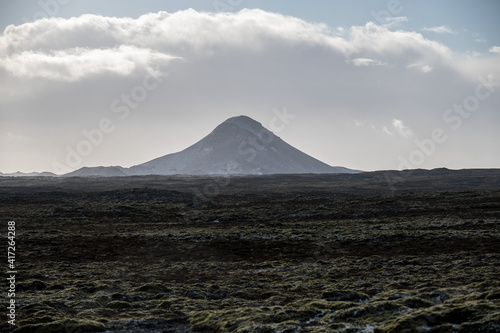 Keilir a volcanic mountain in Iceland where recent earthquakes originated close by and possible volcanic eruption might be on the way as of 1st of march 2021.