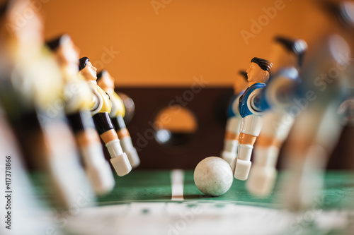 Football table - figurine players and ball.