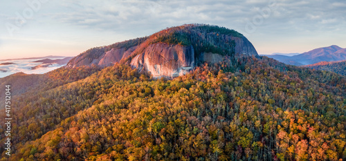 Autumn sunrise on the Blue Ridge Parkway - Looking Glass Rock - near Asheville and Brevard - Pisgah National Forest