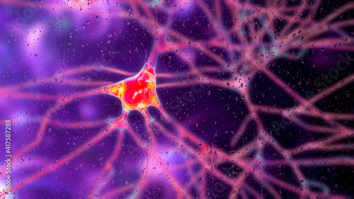 Neurons in dementia, conceptual illustration