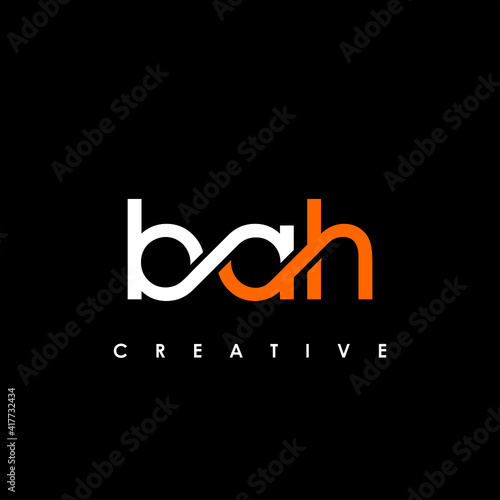 BAH Letter Initial Logo Design Template Vector Illustration