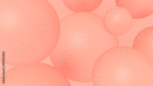 3d render pink spheres in space