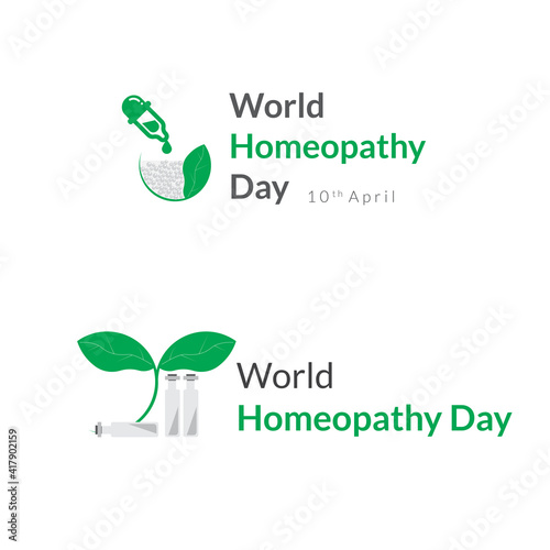 world homeopathy day week banner, logo,icon,header,illustration,t shirt design template vector eps.the day is a celebration of both homeopaths and those who have been healed with homeopathy. leaves 