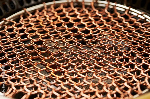 close up of a metal plate