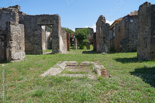 Pompeii famous ancient city archaeological site near Mount Vesuv, popular tourist guided tour destination, Pompei, Italy