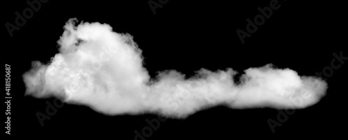 White cloud isolated on black background, Fluffy texture , Abstract smoke