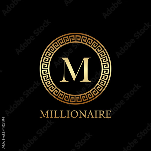 millionaire logo design, icon design template element, lettet m design