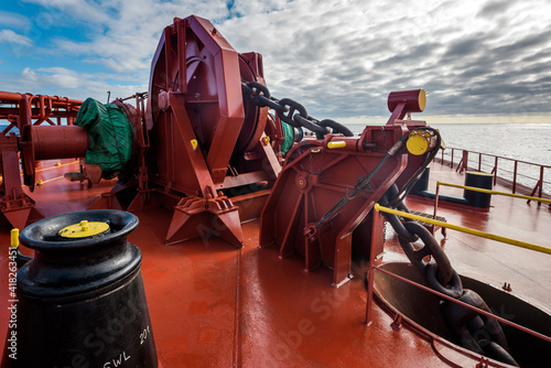 Anchor gear - windlass on large crude oil tanker