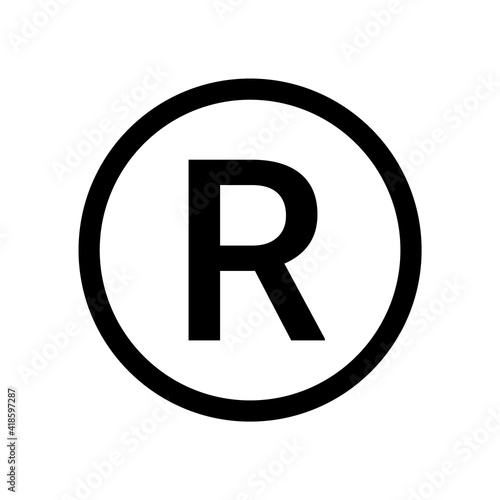 Registered trademark logo icon. Copyright mark symbol icon