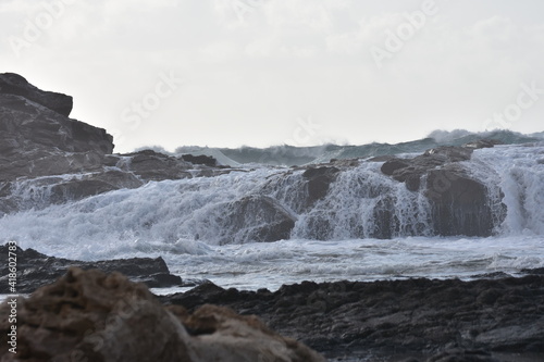 The sea demonstrating its power agains the cliffs