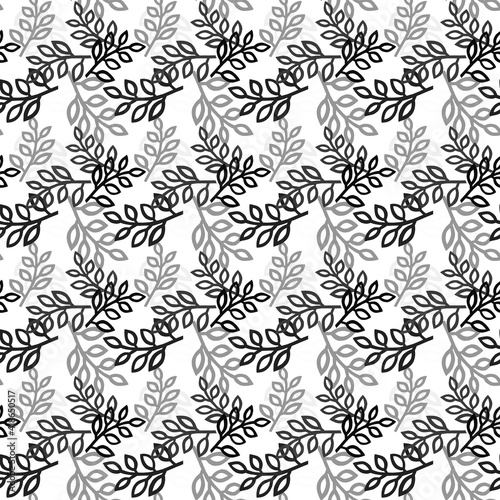 Сolorlessness design Hand-drawn pattern with white, gray and black foliage