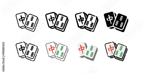 Mahjong Icon Set (8 different style vector icon set)