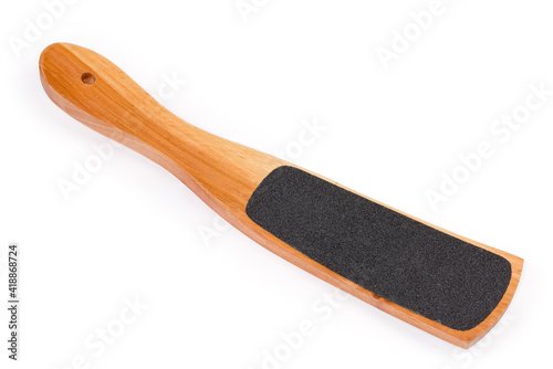 Wooden pedicure foot file in the form of emery board