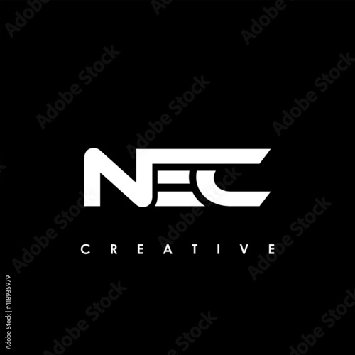 NEC Letter Initial Logo Design Template Vector Illustration