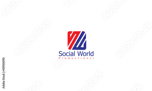 Colorful Premium SW letter logo Design template