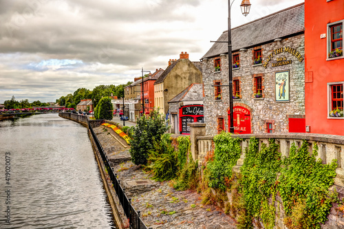 Kilkenny, Ireland - July 9, 2019: Street scenery in Kilkenny Ireland