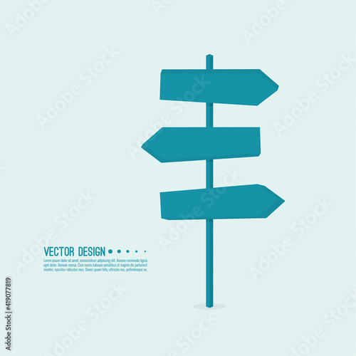 Vector background with signpost arrows to the right and left. Choice of direction.