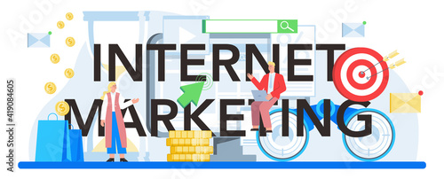 Internet marketing typographic header. Advertising and promotion