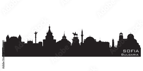 Sofia Bulgaria city skyline vector silhouette