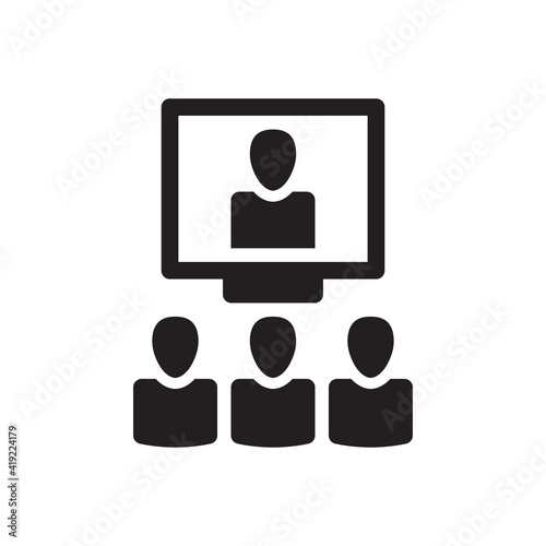 video conference lecture and online video call icon