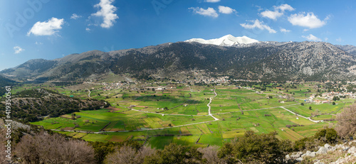 Plateau of Askifou (or Askyfou), a traditional mountainous region in southern Chania, near the picturesque region of Sfakia, in Crete island, Greece, Europe.