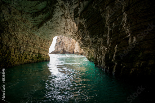 inside a gargano sea cave in Puglia