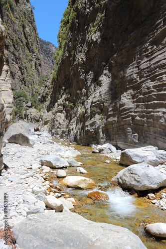 Samaria Gorge trail in Crete island