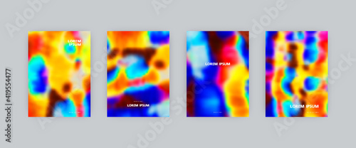 Set of vector cover templates in infrared colors