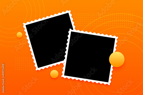 two photo frames background in modern style