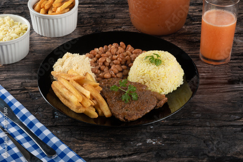 Plate of traditional Brazilian homemade food