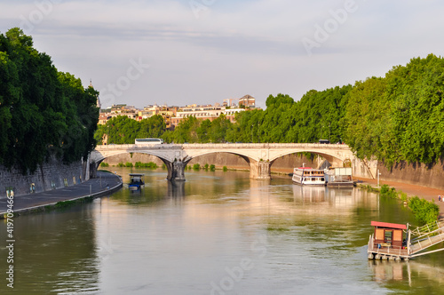 Umberto I bridge over Tiber river, Rome, Italy