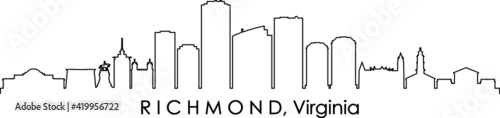 RICHMOND Virginia USA City Skyline Vector 
