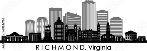RICHMOND Virginia USA City Skyline Vector 