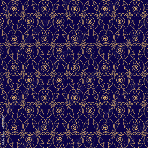 original fabulous pattern on a blue background. seamless fill